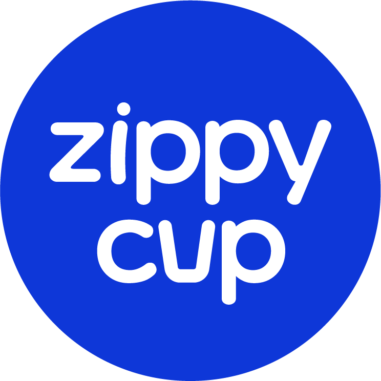 Zippy Cup official business logo featuring white text inside a blue circle. Zippy Cup official business logo featuring white text inside a blue circle.